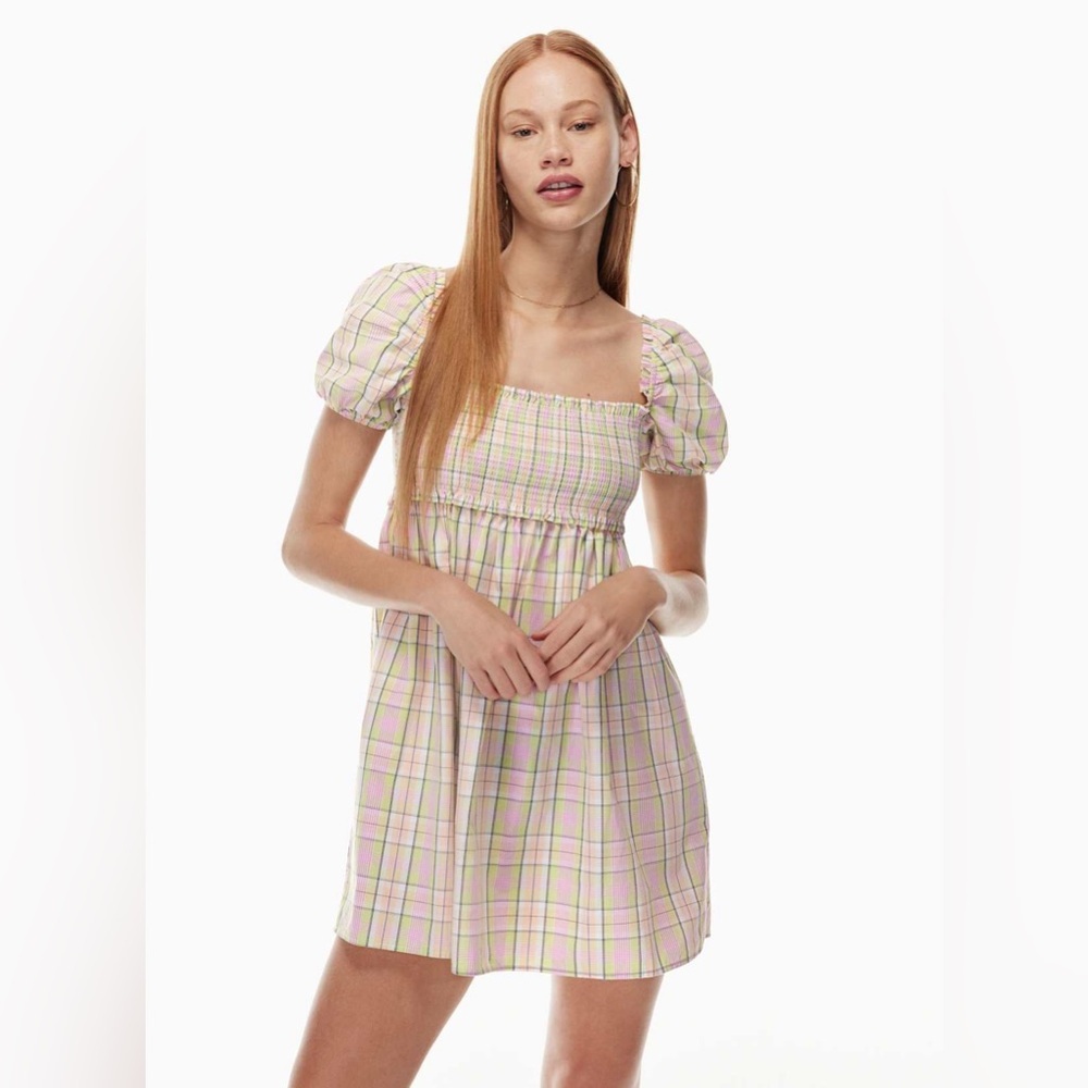 Sun-Deh Aritizia Hadley Baby Doll Dress in Fuchsia Lime NWT Size XS
